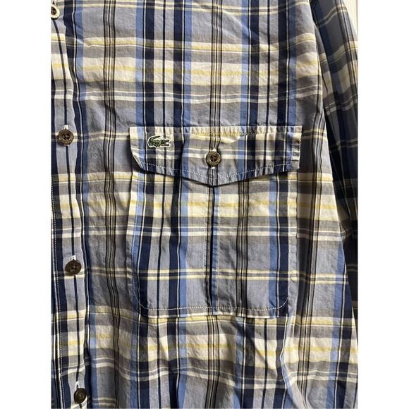 Lacoste Mens Multi Color Modern Fit Button Down Long Sleeve Shirt Size 44 - Picture 12 of 14